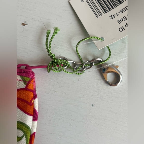 Vera Bradley Lilli Bell Clip Zip ID Pink and Orange Floral Pouch - Picture 8 of 9